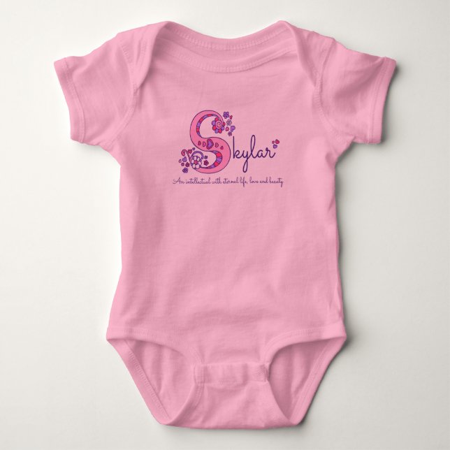 Body Para Bebé Nombre de los chicas de Skylar y significar el (Anverso)