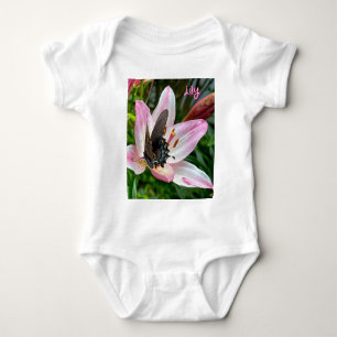 Body Para Bebé Nombre de mariposa azul rosa del tigre blanco Lill