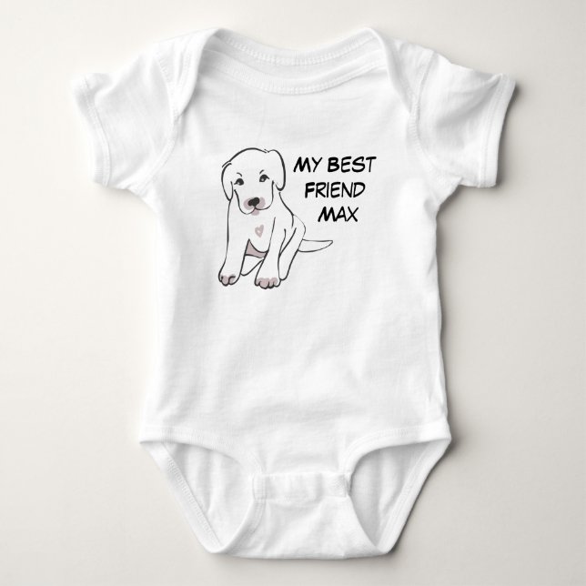 Body Para Bebé Nombre de mi perro mejor amigo (Anverso)