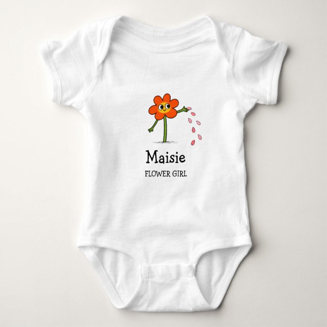 Body Para Bebé Nombre de niña de las flores personalizado extrava (Anverso)