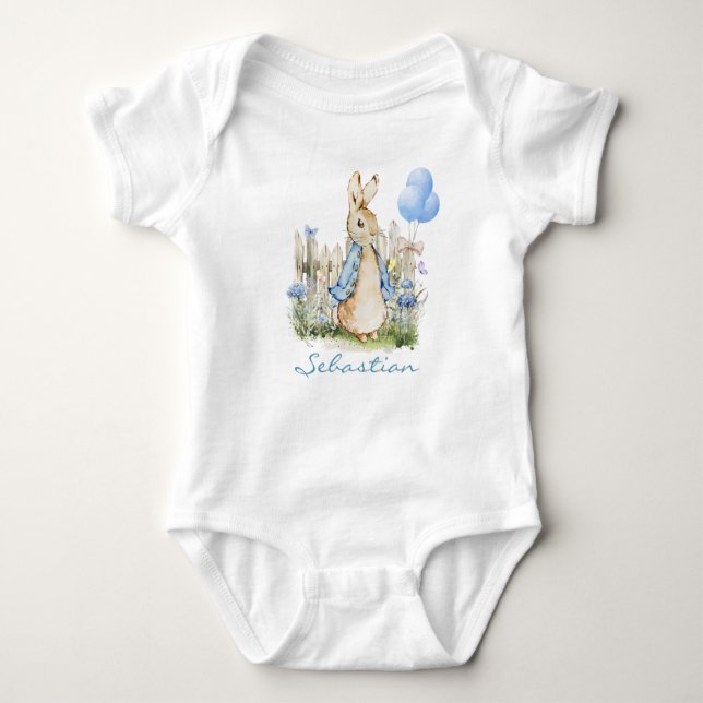Body Para Bebé Nombre de niño conejito cuto Peter Rabbit (Anverso)