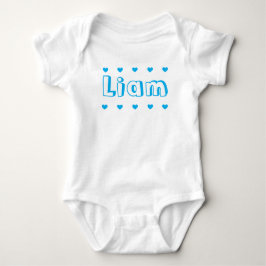 Body Para Bebé Nombre de Niño Corazón Azul Azure Personalizado