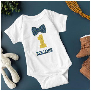 Body Para Bebé Nombre de niño One Love Corbata Azul 