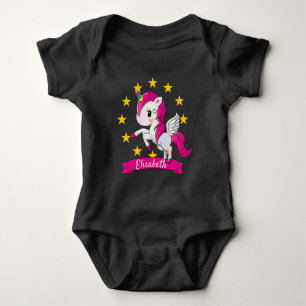 Body Para Bebé Nombre de niños de unicornio mágico colorido lindo