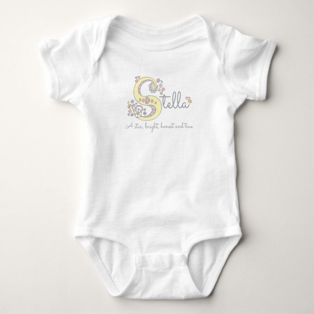 Body Para Bebé Nombre de Stella chicas significa personalizado te (Anverso)