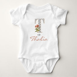 Body Para Bebé Nombre de Thalia Revelación Letra floral T Flor ro