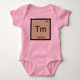 Body Para Bebé Nombre de Tommy Elemento Químico Tabla Periódica