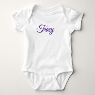 Body Para Bebé Nombre de Tracy en morado,