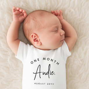 Body Para Bebé Nombre del año del mes de la celebración del hito