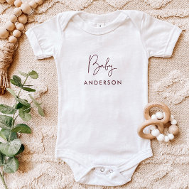 Body Para Bebé Nombre del bebé del Personalizado de Borgoña