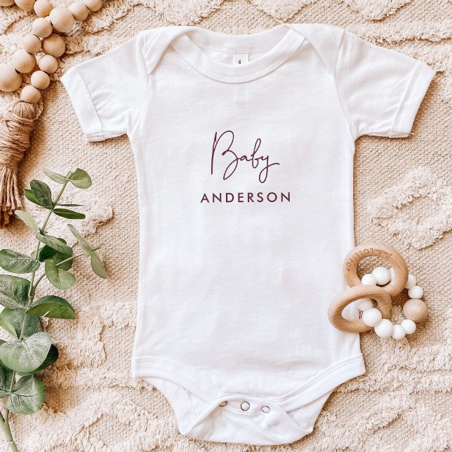 Body Para Bebé Nombre del bebé del Personalizado de Borgoña (Subido por el creador)