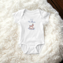 Body Para Bebé Nombre del bebé personalizado Invitación Azul del 