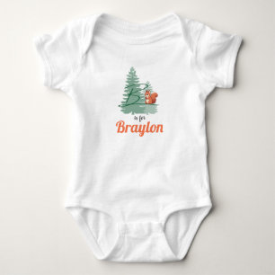 Body Para Bebé Nombre del Braylon Revelar Letra Woodland Boy Squi