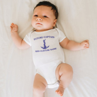 Body Para Bebé Nombre del capitán Vintage Nautical Anchor Rope Fu