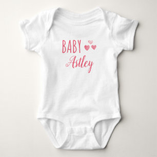 Body Para Bebé Nombre del corazón de la bebé personalizada