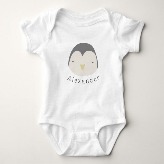Body Para Bebé Nombre del personalizable Bebé Pingüino Cute (Anverso)