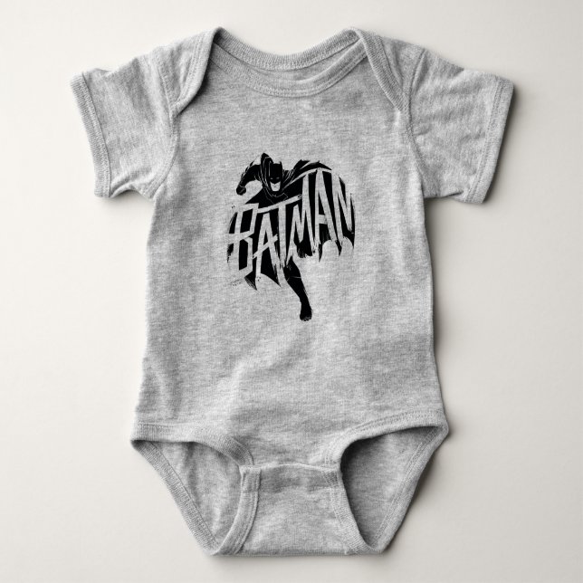 Body Para Bebé Nombre del pincel de tinta de Batman (Anverso)