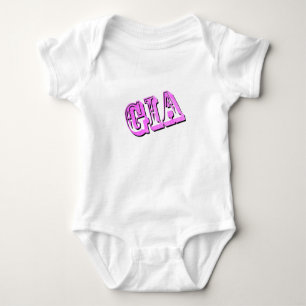 Body Para Bebé Nombre Gia en rosa dimensional,
