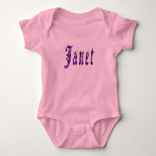 Body Para Bebé Nombre Janet Floral Púrpura, 