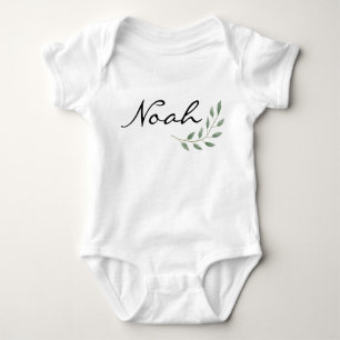 Body Para Bebé Nombre Noah Revelar Romper Hoja Natural Recién Nac