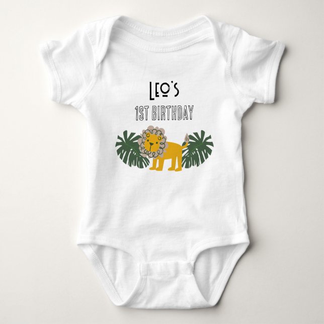 Body Para Bebé Nombre personalizado 1ᵉʳ primer cumpleaños conjunt (Anverso)