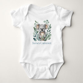 Body Para Bebé Nombre personalizado acuarela Koala Bear