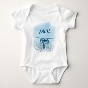 Body Para Bebé Nombre personalizado azul del niño pequeño moderno