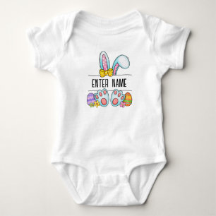 Body Para Bebé Nombre personalizado Bebé Bebé Bunny Monograma