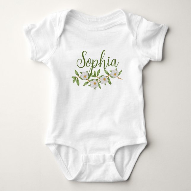 Body Para Bebé Nombre personalizado Bebé revelar Chica Naturaleza (Anverso)