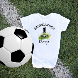 Body Para Bebé Nombre personalizado Bola de fútbol primer cumplea