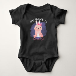 Body Para Bebé Nombre personalizado Conejo de acuarela Baby Showe