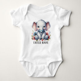 Body Para Bebé Nombre personalizado Cute bebé Elefante Baby Bodys