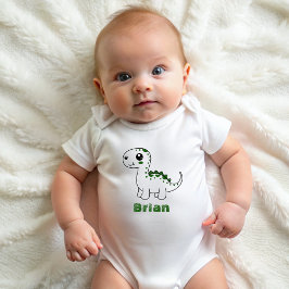 Body Para Bebé Nombre personalizado de dinosaurio Divertido lindo