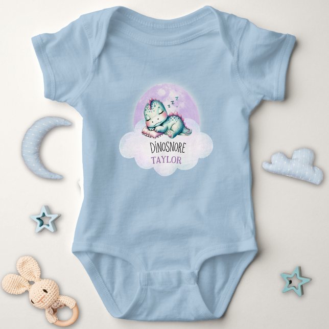 Body Para Bebé Nombre personalizado de dinosaurio divertido Unise (Subido por el creador)