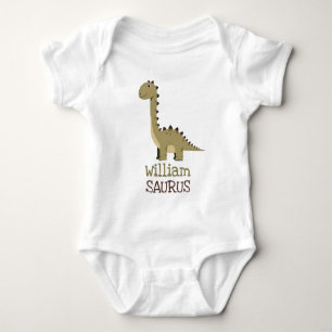 Body Para Bebé Nombre Personalizado de Dinosaurio Neutral Adorabl