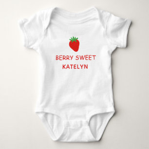 Body Para Bebé Nombre Personalizado de Fresa Lindo