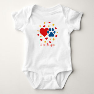 Body Para Bebé Nombre personalizado de huella de garra Lindo Mord