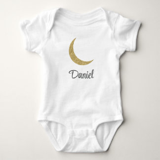 Body Para Bebé Nombre personalizado de la luna del Purpurina dora