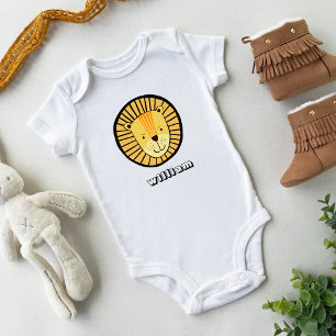 Body Para Bebé Nombre personalizado de león lindo