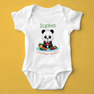 Body Para Bebé Nombre personalizado de Little Veggie Adventure