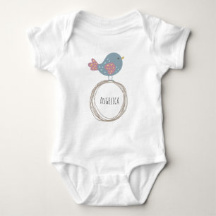Body Para Bebé Nombre personalizado de pájaro