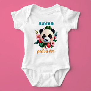 Body Para Bebé Nombre personalizado de Peekaboo