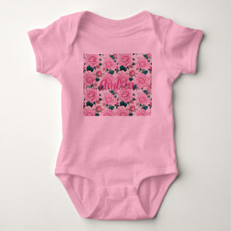 Body Para Bebé Nombre personalizado del bebé rosado