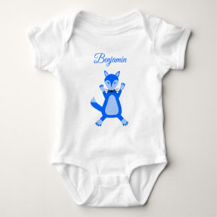 Body Para Bebé Nombre personalizado del niño pequeño azul pequeño