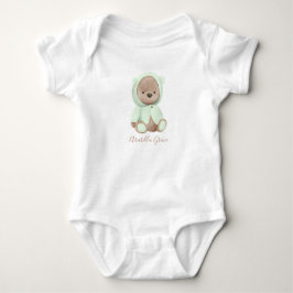 Body Para Bebé Nombre personalizado del oso de peluche verde neut