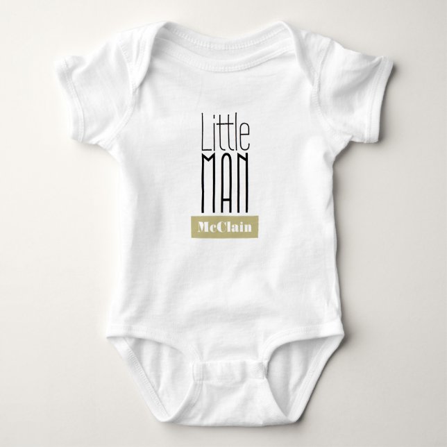 Body Para Bebé Nombre personalizado del pequeño hombre | Bodysuit (Anverso)