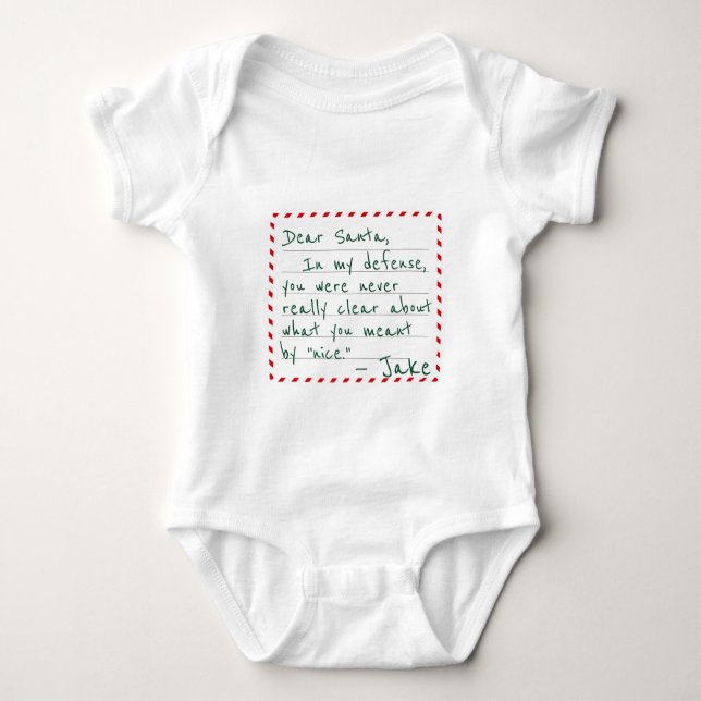 Body Para Bebé Nombre Personalizado Estimado Papá Noel En Mi Excu (Anverso)