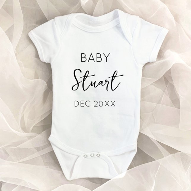 Body Para Bebé Nombre personalizado Fecha de vencimiento Invitaci (Subido por el creador)