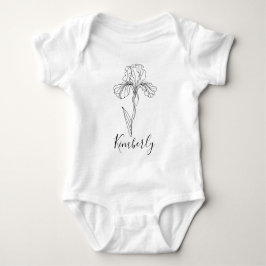 Body Para Bebé Nombre personalizado Iris Febrero Nacimiento Flor