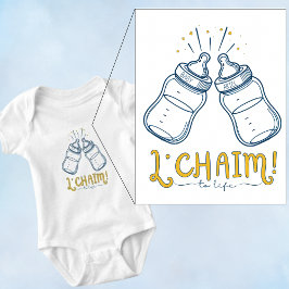 Body Para Bebé Nombre personalizado judío "L'CHAIM!" Bebé Bris o